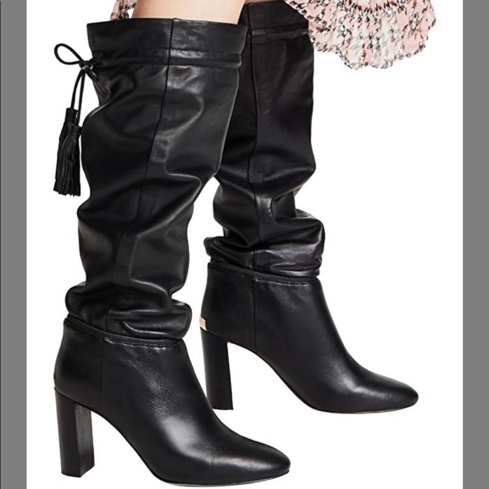 Kate Spade Hazel Black Self Tie Tall Boots